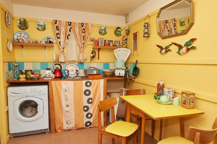 Back in time for tea: Take a look at Broadwater Lodge's 50s kitchen-themed room